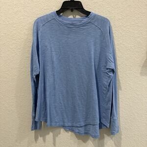 Zella Blue Long Sleeve Athletic Top Womens Medium Thumbholes Cotton